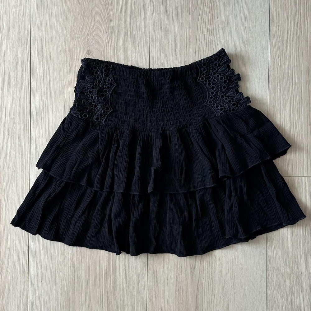 Women's Black Tiered Skirt